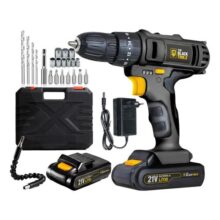 Furadeira Parafusadeira Bateria 21v Biv Impacto con Maleta Cor Preto 110V/220V The Black Tools TB-21P