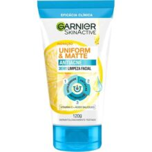 Garnier Uniform & Matte, Sabonete Facial 3 em 1 Antiacne, Tratamento com Ácido Salicílico e Vitamina C para Pele Oleosa, Ação Antioleosidade e Ant