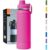Garrafa Térmica 1000ML – Duplamente Isolada, Aço Inox 304, Base Emborrachada Anti Derrapante, Mantém Bebidas Quentes por 12 Horas e Geladas por 24 Horas (Rosa Phink Slin)