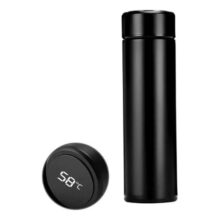 Garrafa Térmica 500ml Digital Sensor Led Inteligente Inox Medidor Temperatura Preta