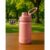 Garrafa Térmica Inox 350ml Agua Capinha Borracha Silicone Rosa-claro