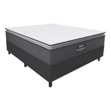 Gazin Cama box Maximus casal 138cm x 188cm cinza e preto