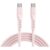 Geonav Cabo de Silicone USB-C para USB-C, carregamento até 38W, Silicone resistente, 1,5m, ESC06SPK, Rosa