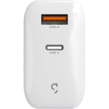 Geonav Carregador Universal SuperPower GaN Duo, 48W, 1 X USB-A e 1 X USB-C – tecnologias Quick Charge, Power Delivery, PPS**, CH48PDQCWT, Branco