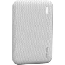 Geonav Power Bank, Carregador Portátil Universal 5.000mAh, 2 portas USB 2.1A, Led Indicador de bateria, ES5KWT, Branco
