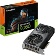 Gigabyte Placa gráfica GeForce RTX 5060 WINDFORCE OC 8G – 8GB GDDR7 128bit PCI-E 5.0 2512 MHz Core Clock 3 x DisplayPort 1 x HDMI GV-N5060WF2OC-8GD