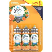 Glade Aromatizador de Ambiente Brisa Cítrica de Verão, Leve 3 Refis e Pague 2, 12ml cada