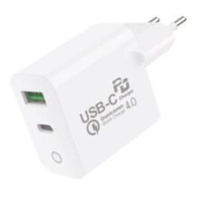 Gshield Carregador de Parede Universal Turbo Power Delivery QC 4.0 Carregamento Ultra Rápido com 1 Saída Tipo C + 1 USB A Certificado Anatel Branco (2