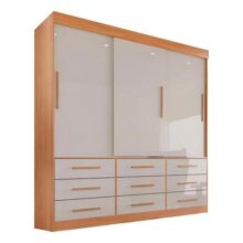 Guarda Roupa Casal 3 Portas 9 Gavetas Luana Sallêto Móveis