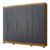 Guarda Roupa Casal 8 Portas 9110 Freijo Cinza Moval Cor Cinza-escuro