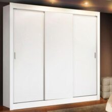 Guarda Roupa Casal Madesa Lyon 3 Portas de Correr 2 Gavetas – Branco