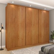 Guarda Roupa Casal Ripado 6 Portas 6 Gavetas Cinamomo