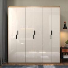 Guarda-roupa Roupeiro 200x180cm Casal 6 Portas 2 Gavetas Madeirado E Off White – Espaço Amplo E Estilo Moderno