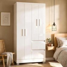 Guarda Roupa Solteiro 4 Portas 2 Gavetas Nápoles Poquema