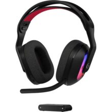 Headset Gamer Sem Fio Logitech G Astro A20 X LIGHTSPEED, Bluetooth, RGB LIGHTSYNC, com PLAYSYNC AUDIO, microfone boom de 48 kHz, Compatível com PS5, Xbox, Nintendo Switch/Switch 2, PC – Preto