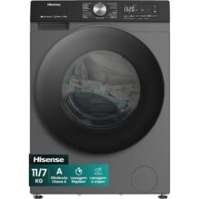 Hisense Lava e Seca, 11kg Lavagem/7kg Secagem, Wi-Fi, Steam, 13 Programas, Motor Inverter, Painel Touch, Titanium WD3S11-127V