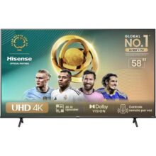 Hisense Smart Tv Uhd 4k Dled 58″ Polegadas 58a6k Com Hdr10+ Dolby Vision Game Mode Controle Por Voz Alexa Built-in Airplay
