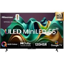 Hisense Smart TV UHD 4K Mini LED 55″ Polegadas 55U6N Google TV Processador com AI HDR10+ Dolby Atmos Sports Mode Game Mode Plus e Compatível com Alexa