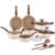 House Organizer Jogo de Panelas Antiaderente com Tampas de Vidro e Utensílios – 10 Peças (Ivory)
