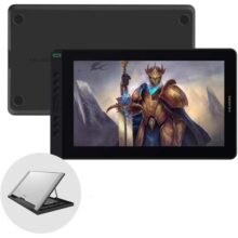HUION Tablet de desenho gráfico Kamvas com 13 canetas, função de inclinação, sem bateria, caneta Stylus 8192, pressão de 33,8 cm com suporte ajustável, para trabalho remoto, educação on-line