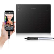 Huion Tablets gráficos digitais HS64 OSU! Tablet de desenho com caneta stylus sem bateria 8192 e 4 teclas expressas, uso ideal para educação a distância e conferência de casamento