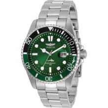 INVICTA Pro Diver Men 43 mm aço inoxidável verde mostrador PC32 quartzo Mergulhador