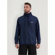 Jaqueta Corta Vento Lisa Com Capuz Forrado