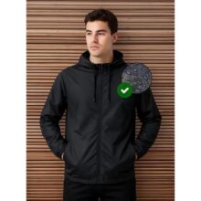 Jaqueta Corta Vento Masculina Impermeável Capuz Zíper Bolso