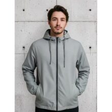 Jaqueta Corta Vento Repele Água Leve Masculino Liso C Capuz