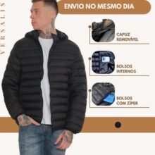 Jaqueta Masculina Bobojaco Puffer Corta Vento Impermeável