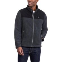 Jaqueta masculina clássica de lã polar da Tommy Hilfiger (tamanhos regular e grande e alto) BlackCharcoal XXGG