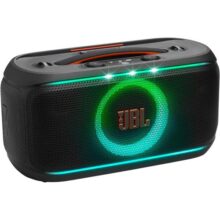 JBL PartyBox On-the-Go 2 – Altifalante portátil Bluetooth para festas com microfone sem fio, espetáculo de luz dinâmica, 15 horas de reprodução, classificação IPX4 à prova de salpicos, som