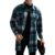 JMKEY Casaco Camisa Masculino Longo Xadrez Jaqueta Casual com Botões e Bolsos Duplos