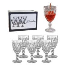 Jogo 6 Taças Vidro De Vinho / Água – Laradore Diamond 325ml