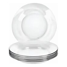 Jogo Com Kit 6 Pratos Fundos Em Vidro – Almoço E Jantar