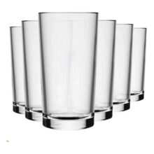 Jogo De Copos Em Vidro Kit 6 Peças Cozinha Água Suco Drink Transparente