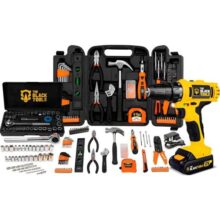 Jogo De Ferramentas 169 Peças Com Maleta E Furadeira Parafusadeira Sem Fio A Bateria Tb-12e 12v 3/8 10mm The Black Tools