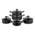 Armário de Cozinha Modulada Compacta Completa Madesa Emilly Top Com Armário E Balcão Cor Rustic/Preto G200707K