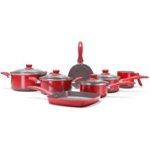 Jogo De Panelas 7 Peças Ceramic Life Easy – Vermelha