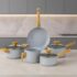 Armário de Cozinha Modulada Completa Compacta Balcão Madrid Branco 3 – RosaFor