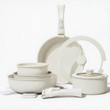 Jogo De Panelas Antiaderente Com 15 Peças Em Alumínio Resistente, Cabo Removível Para Fácil Armazenamento,compatível Com Fogão A Gás E Elétrico,ideal Para Uso Diário,cozinha Prática Branco