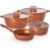 Jogo de Panelas Antiaderente com Tampa em Vidro 4 Peças Graniflon Laranja Moda do Chef