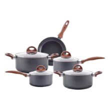Jogo de Panelas Brinox Antiaderente Ceramic Life Smart Plus com Indução Granito – 5 Peças