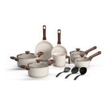 Jogo De Panelas Com 10 Peças Mimo Style Pratic Cook Mármol Cor Branco Marmol / Vanilla