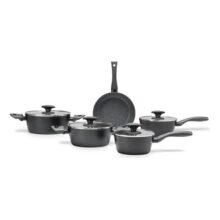 Jogo De Panelas Fogão Indução Brinox Ceramic Life Orion 5pçs Cor Preto