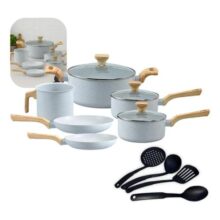 Jogo De Panelas Indução Mimo Style Cerâmica 10 Peças Cor Grafite