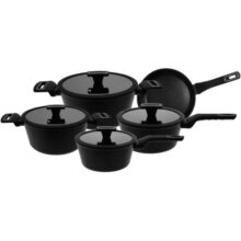 Jogo de panelas Manhattan preto 5 peças