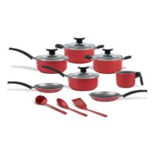 Jogo De Panelas Pro Flon 10 Peças Ruby Vermelho Brinox