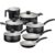 Jogo de Panelas Tramontina Turim em Alumínio com Revestimento Interno e Externo em Antiaderente Starflon Max Preto 07 Peças
