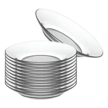 Jogo De Pratos Fundos Kit 12 Peças Em Vidro Almoço E Jantar